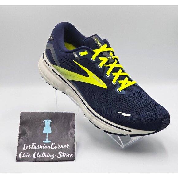 Brooks  Ghost 15 Men's Navy Blue Green Mesh Neutral Running Shoe Size 13 2843 - Picture 14 of 16